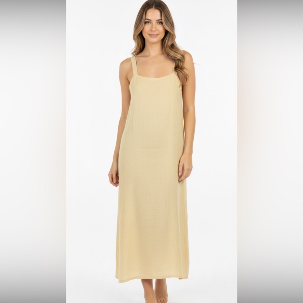 Vintage yellow maxi dress size medium